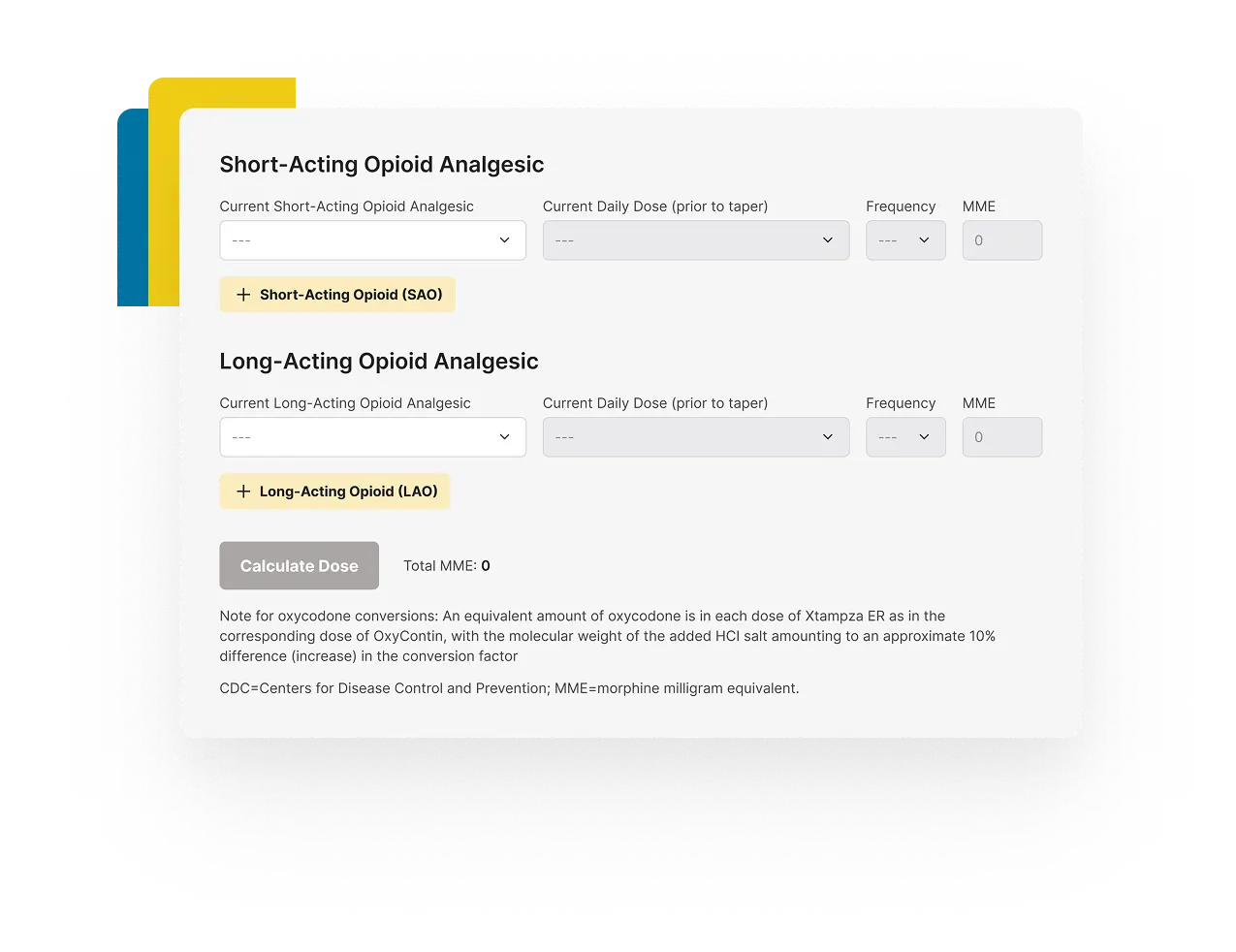 MME Conversion Calculator Interface
