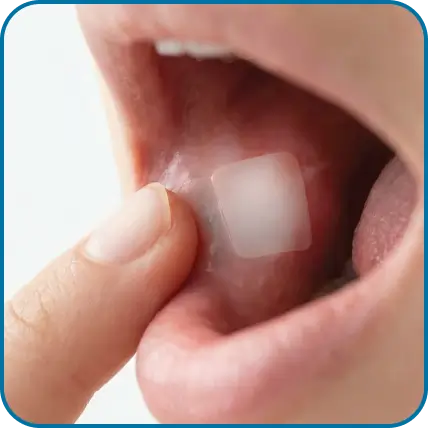 Press inside cheek