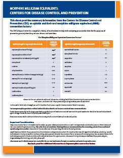 Buprenorphine Conversion Chart